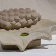 Teellichthalter mit Weintraube auf Blatt (22 x 12 x 12)